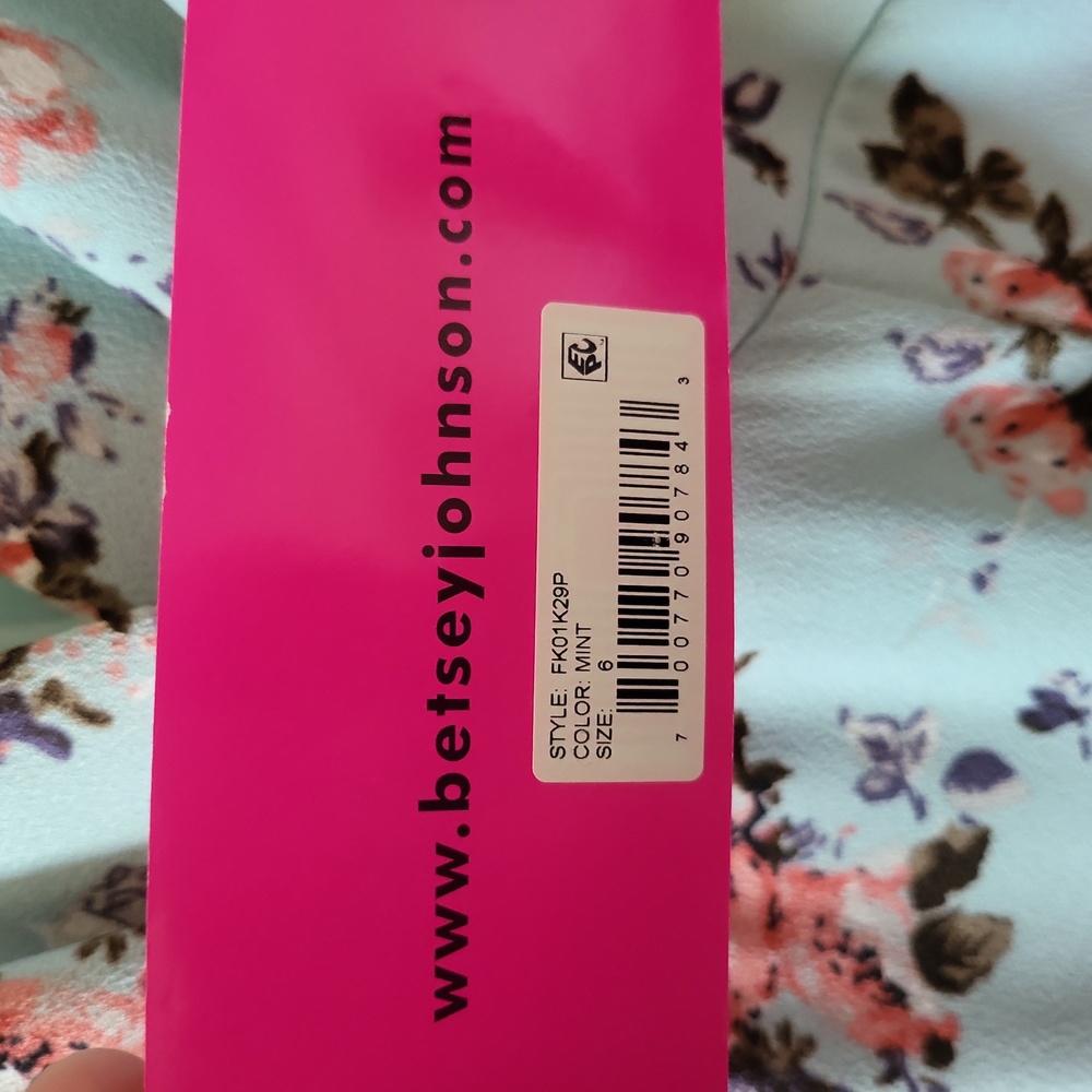 FINAL CLEARANCE Betsey Johnson Mint Blue Floral Dress NWT - Picture 7 of 8